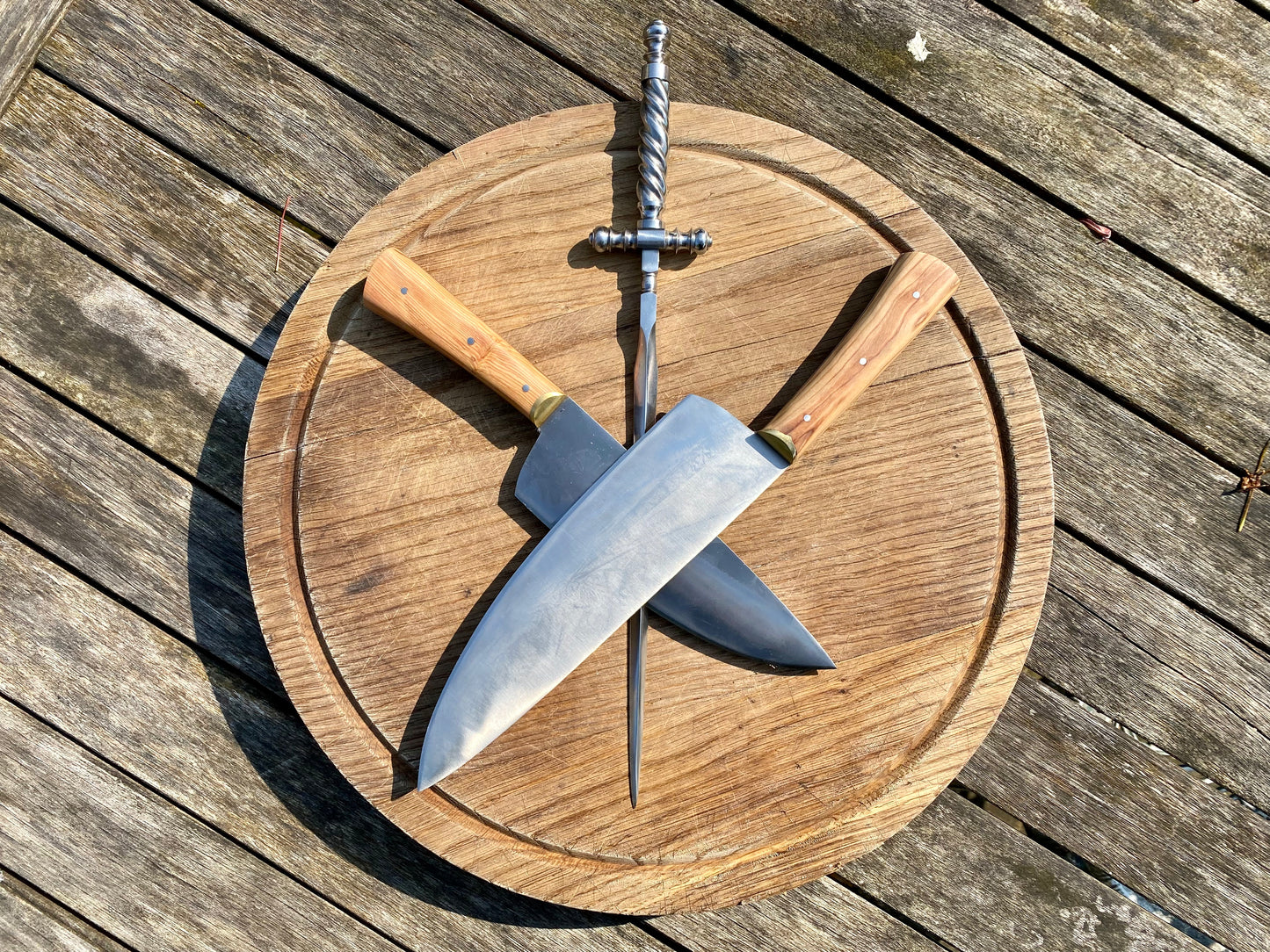 Tod Cutler large cooks set with stiletto dagger. The BBQ bundle