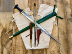 Degen sword bundle with Long Swiss/German Degen, Landsknecht S Quillon dagger and Tod Cutler Heart eating knife and free sword bag