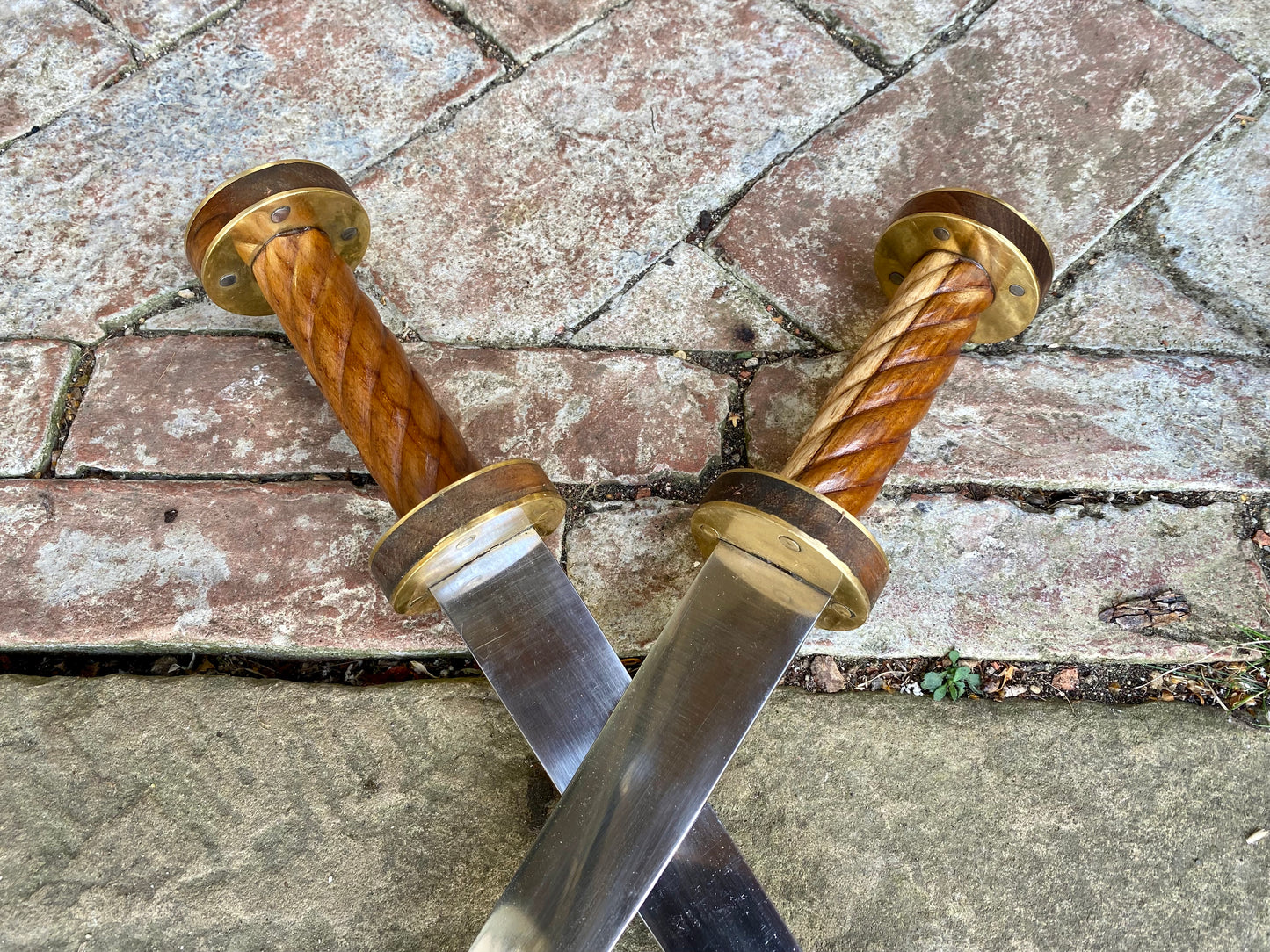 Pair of Tod Cutler Twisted Rondels close up