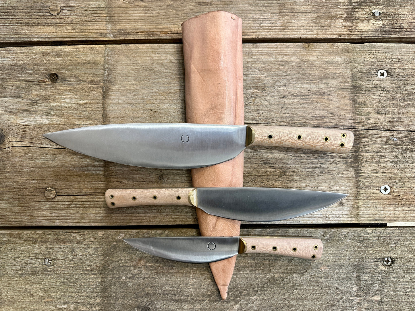 Set of three cooks knives