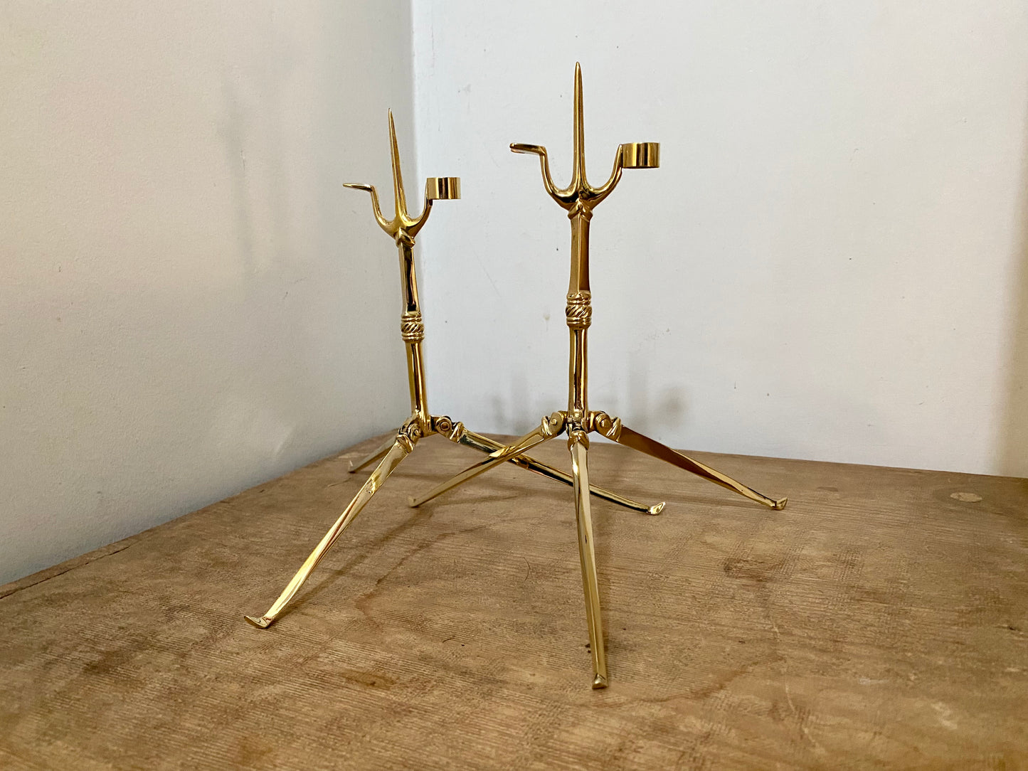 Tod Cutler pair of folding pricket candlesticks bundle 