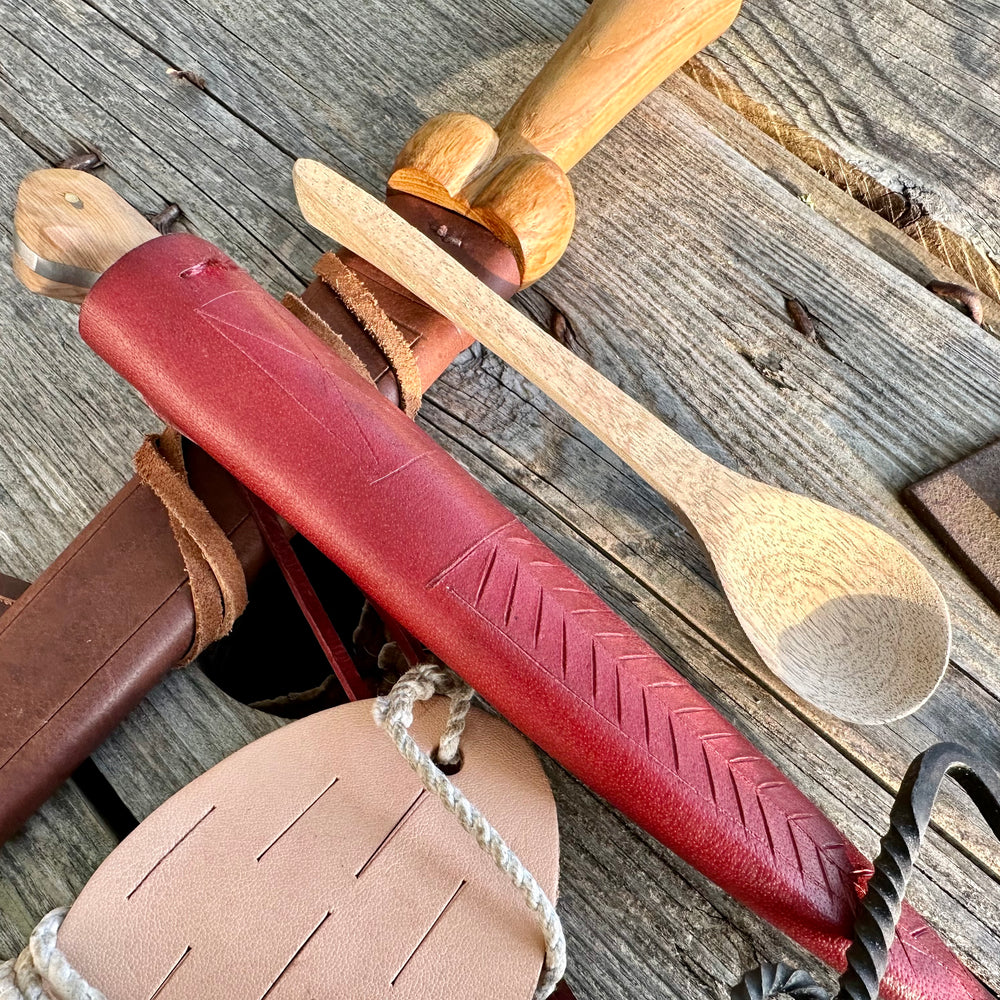 Tod Cutler Low Status Bollock dagger with sling, bottle opener, eating knife and wooden spoon