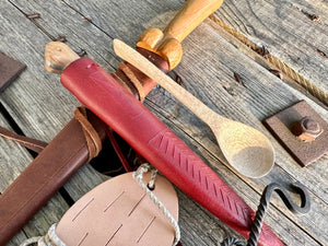 
                  
                    Tod Cutler Low Status Bollock dagger with sling, bottle opener, eating knife and wooden spoon
                  
                