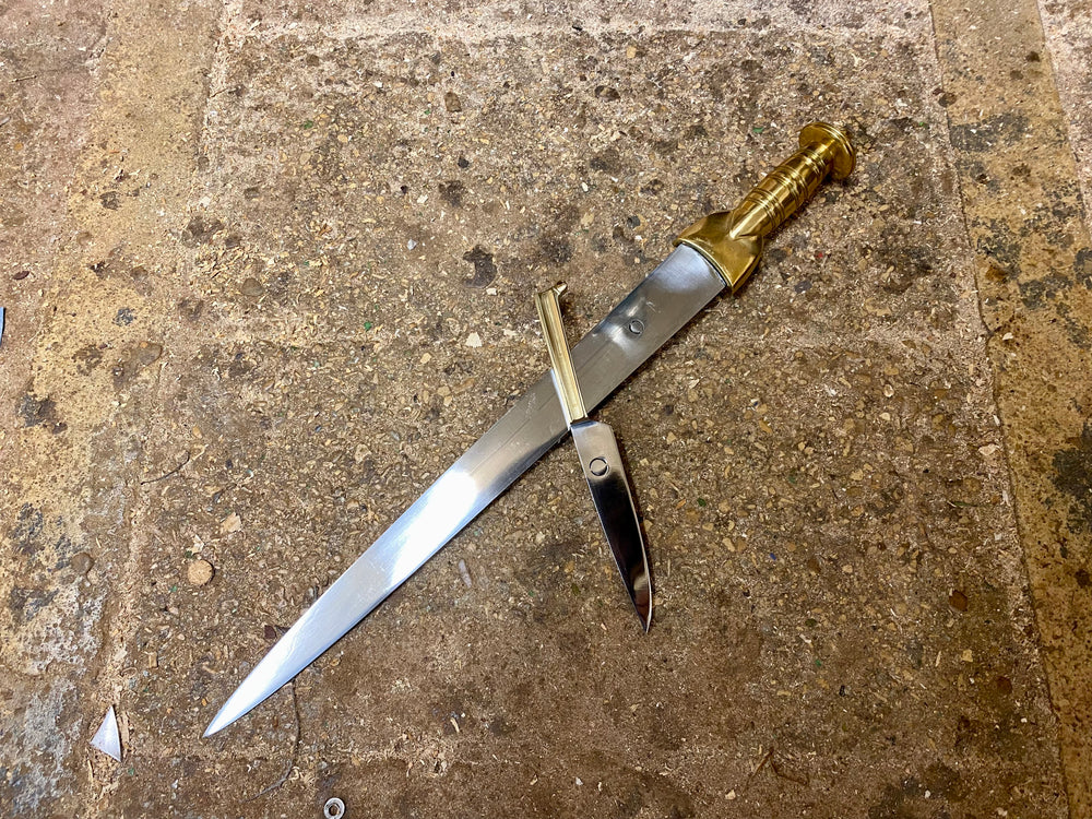 
                  
                    Tod Cutler brass hilted Scottish dirk and brass handled eating knife  bundle
                  
                