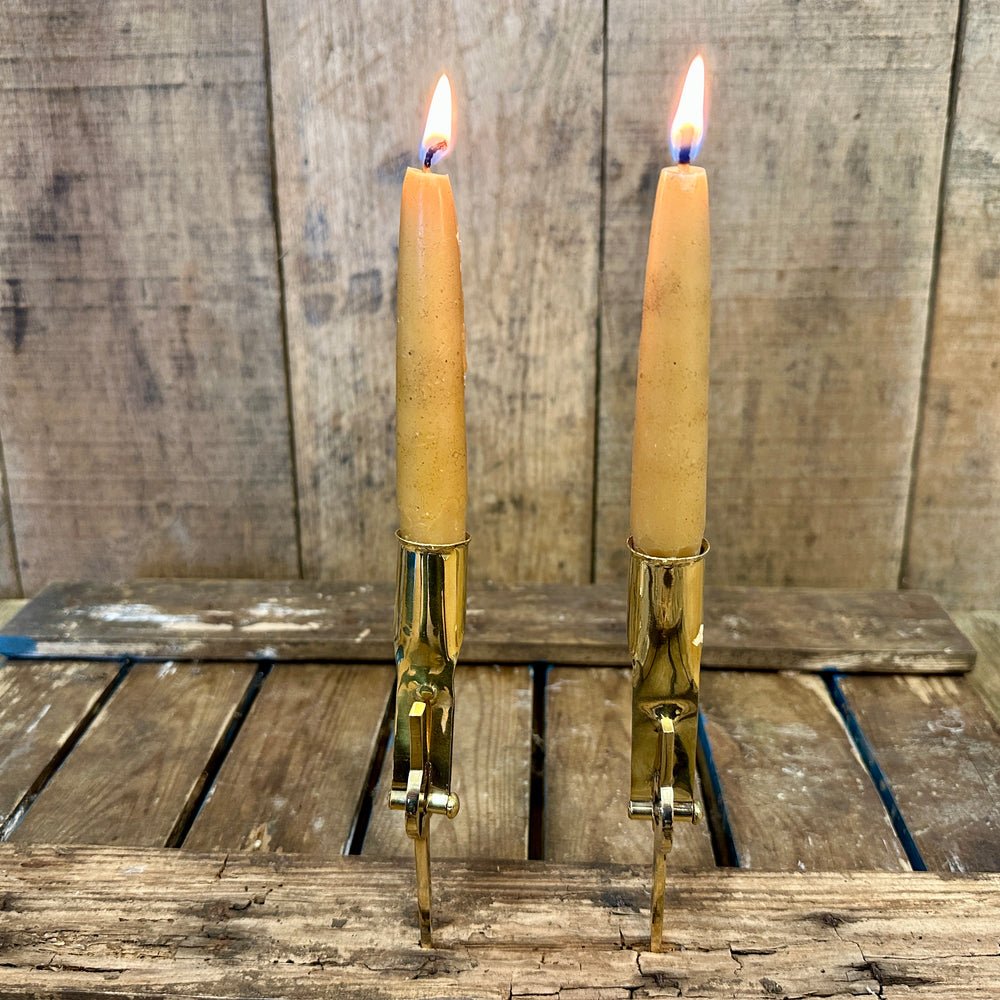 
                  
                    Bundle of two 13-16thC Folding Brass Candlesticks
                  
                
