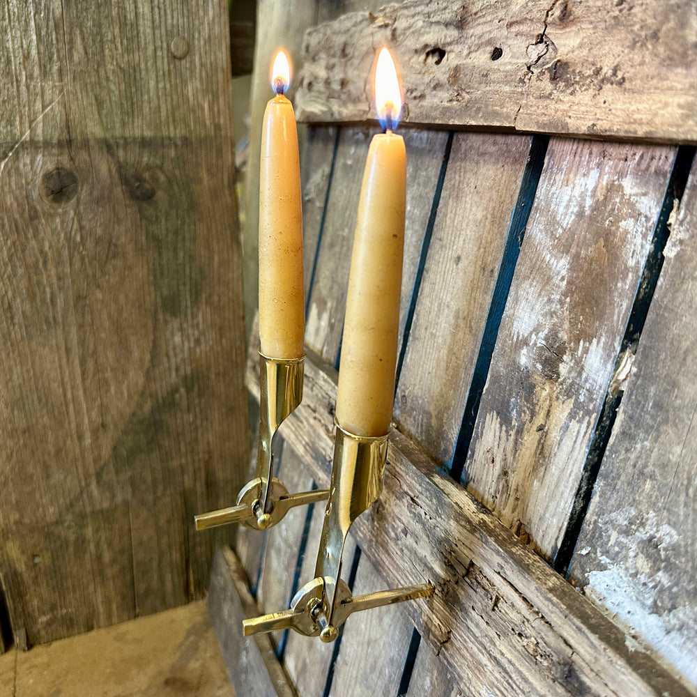 
                  
                    Bundle of two 13-16thC Folding Brass Candlesticks
                  
                