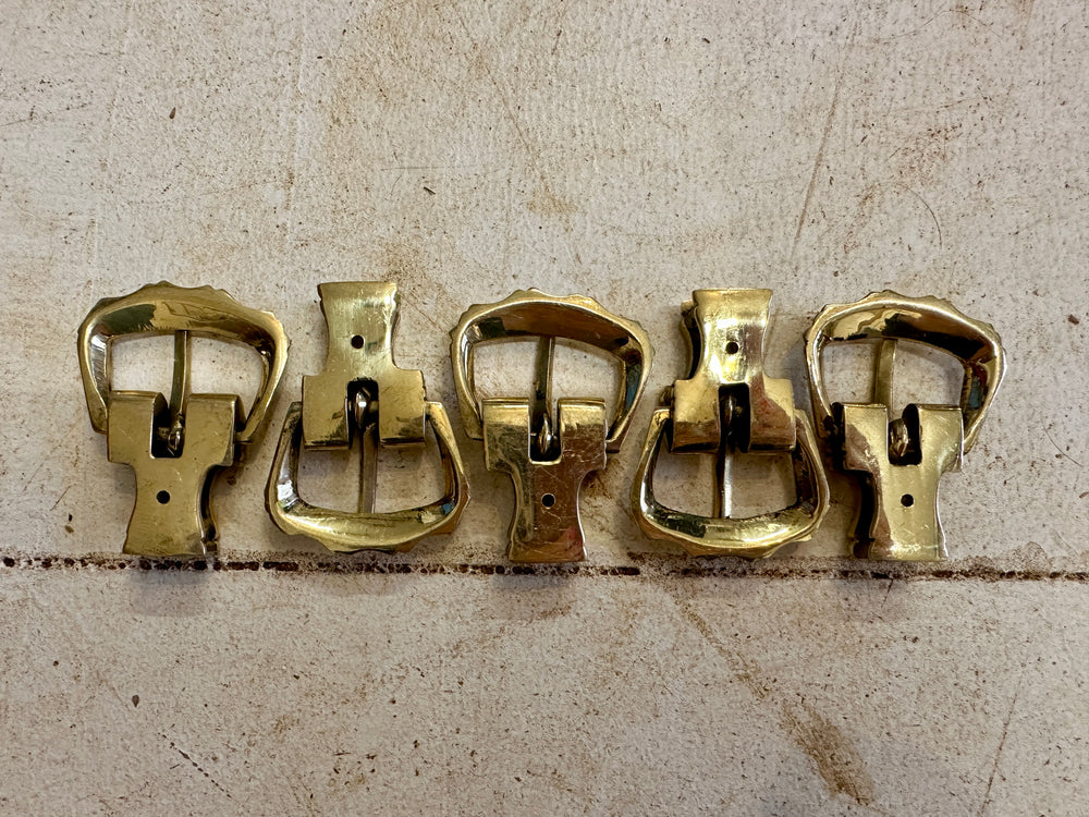 Set of 5 brass buckles