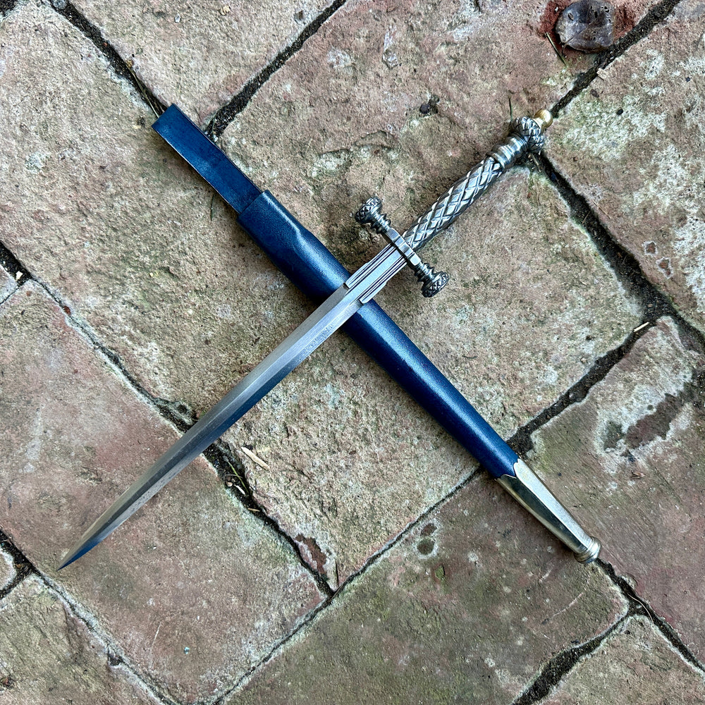 
                  
                    Stibbert Stiletto with a blue scabbard
                  
                