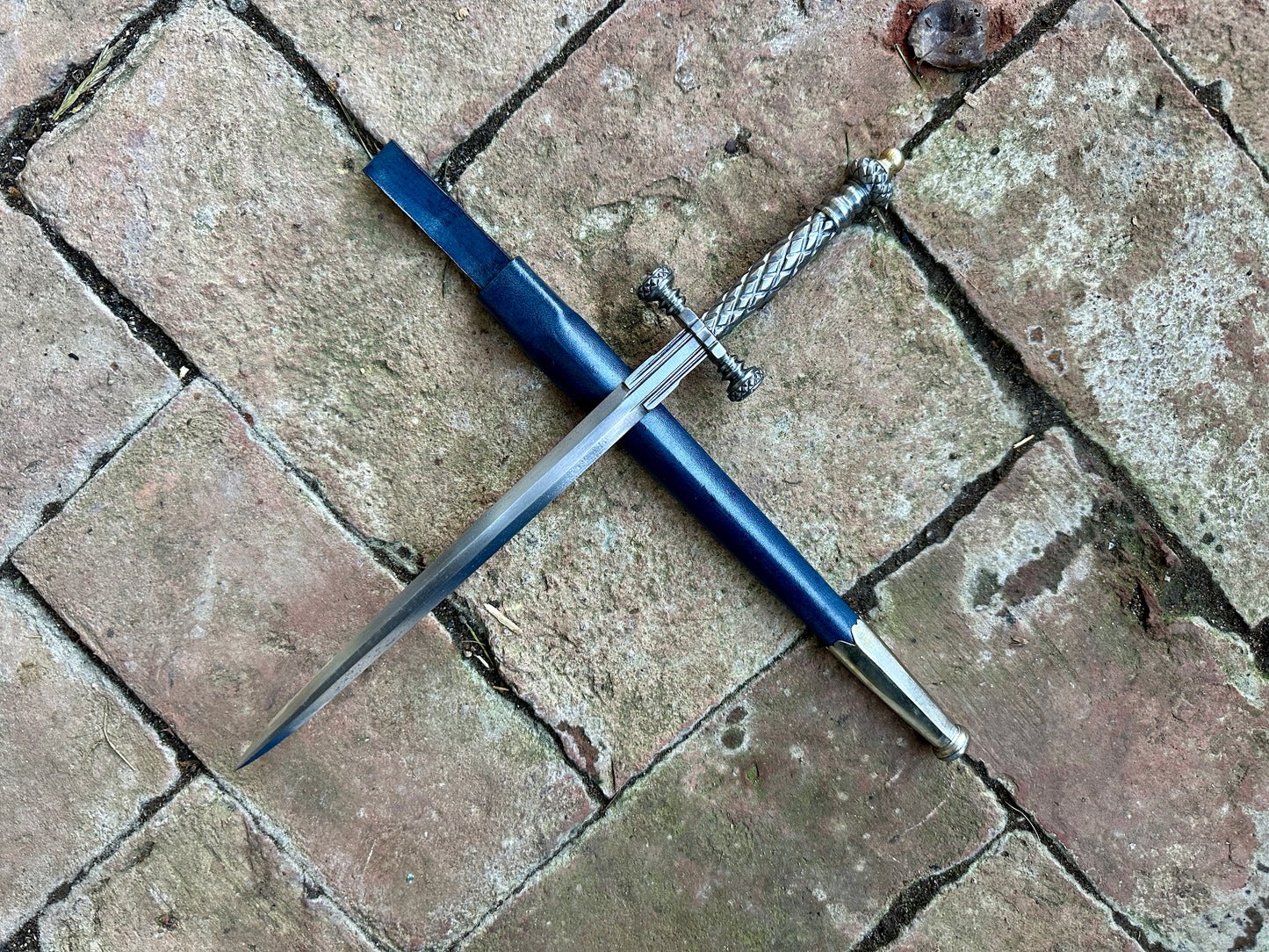 
                  
                    Stibbert Stiletto with a blue scabbard
                  
                