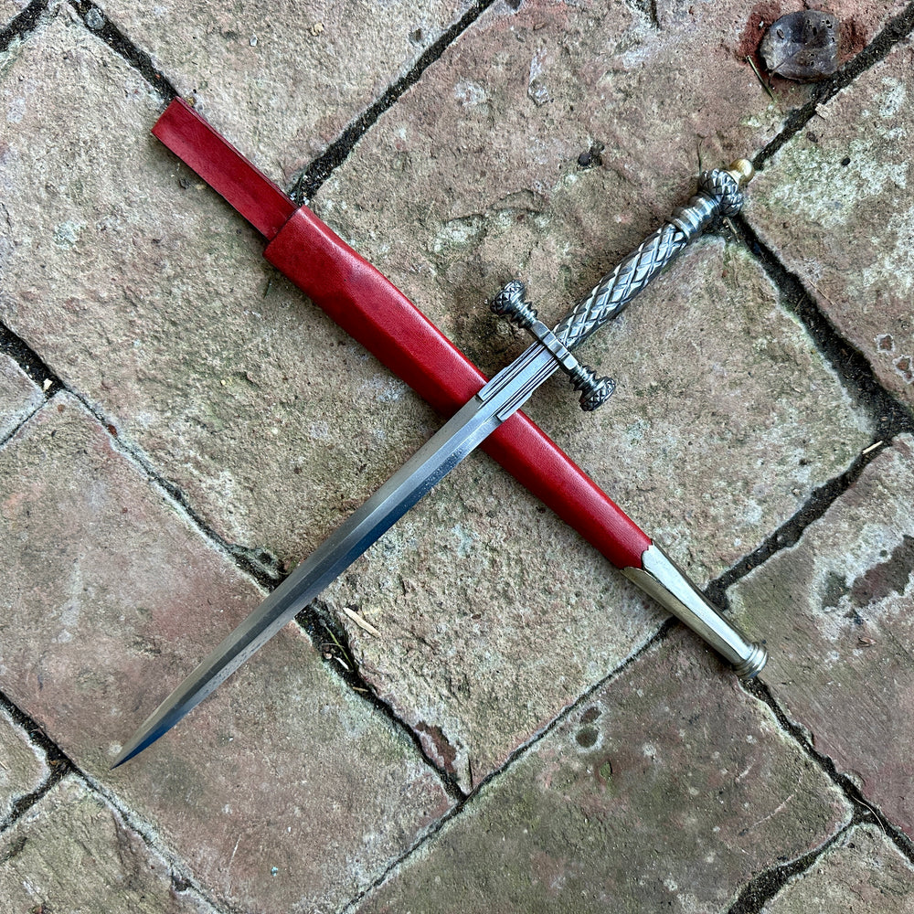 
                  
                    Stibbert Stiletto with a red scabbard 
                  
                