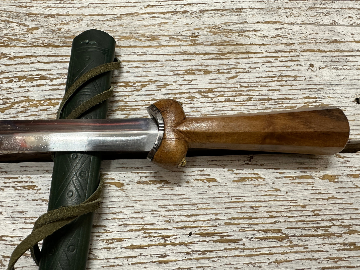 
                  
                    Dudgeon Dagger with green scabbard 
                  
                