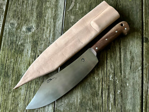 
                  
                    Tod Cutler Curved cleaver with leather sheath
                  
                