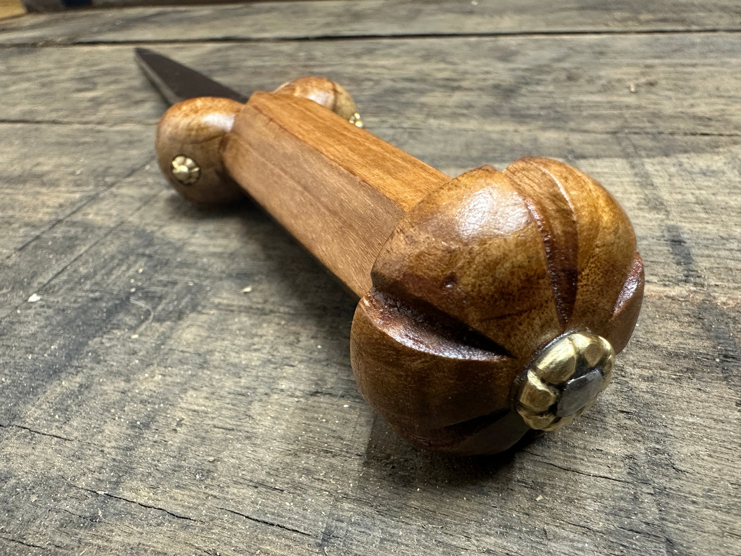 A view of the Mary Rose Bollock Dagger from the peen down. 