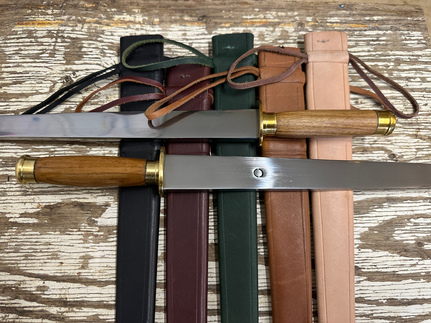 Irish Scian on a mixture of scabbards