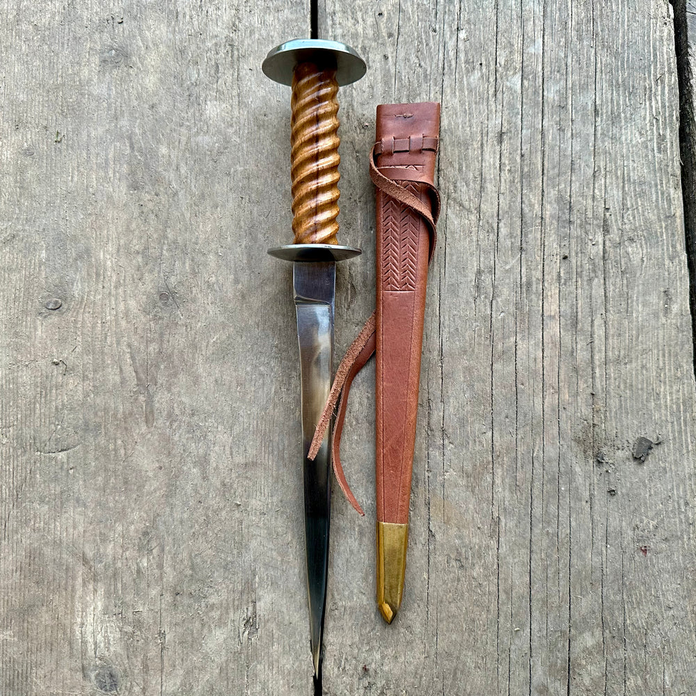 
                  
                    Tod Cutler Knight's Rondel with brown scabbard
                  
                