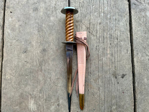 
                  
                    Tod Cutler Knight's Rondel with natural scabbard
                  
                