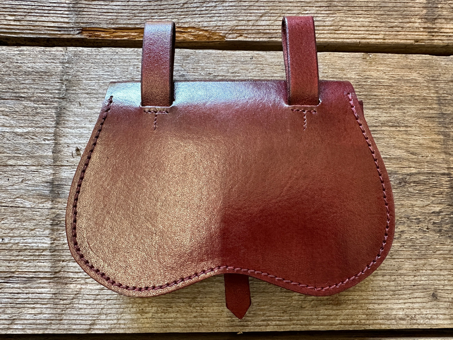 
                  
                    Small Bollock Pouch with gusset 14-16thC
                  
                