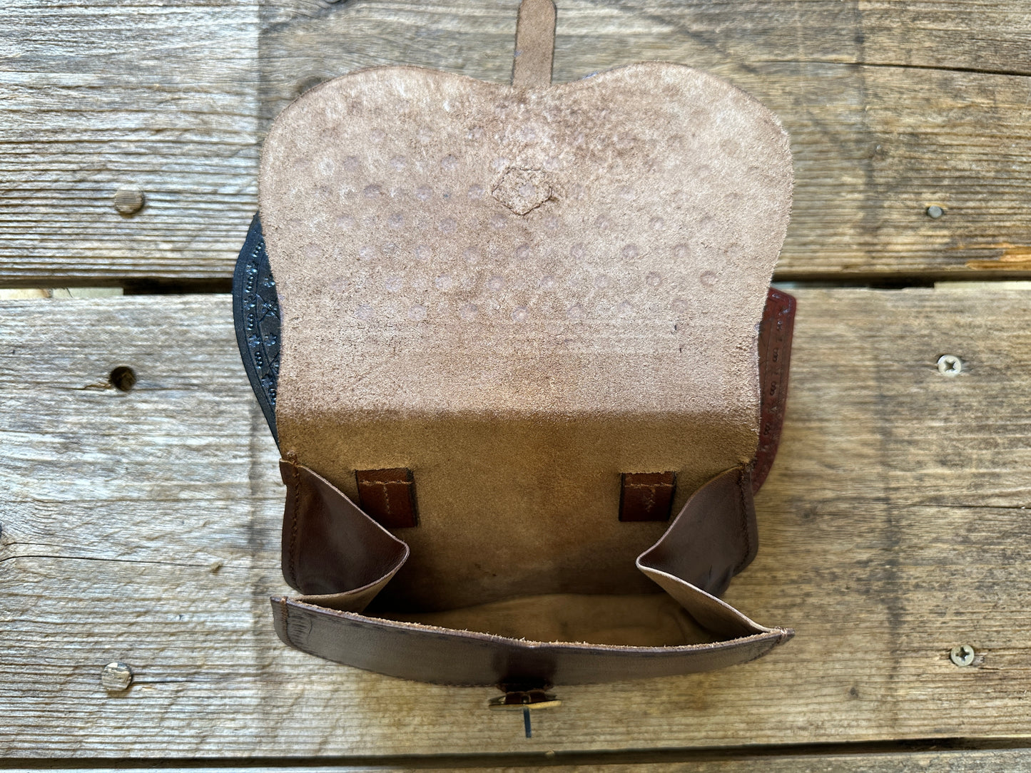 
                  
                    Small Bollock Pouch with gusset 14-16thC
                  
                