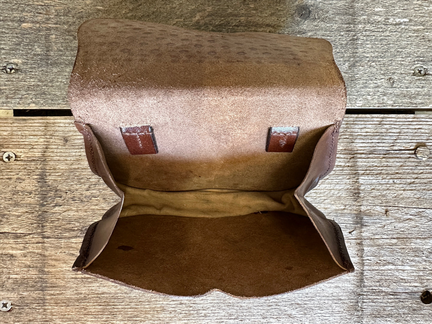 
                  
                    Small Bollock Pouch with gusset 14-16thC
                  
                