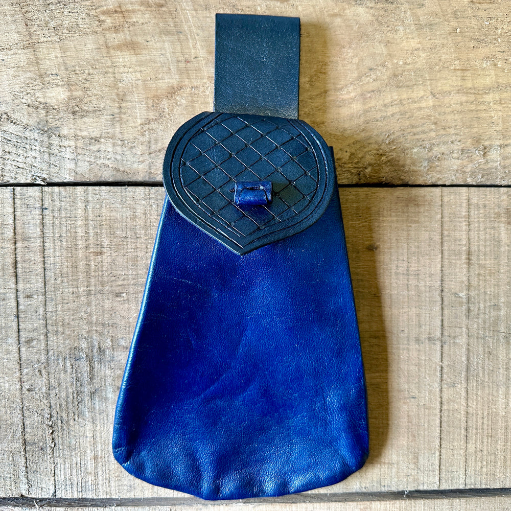 
                  
                    Soft drawstring belt pouch in dark blue
                  
                