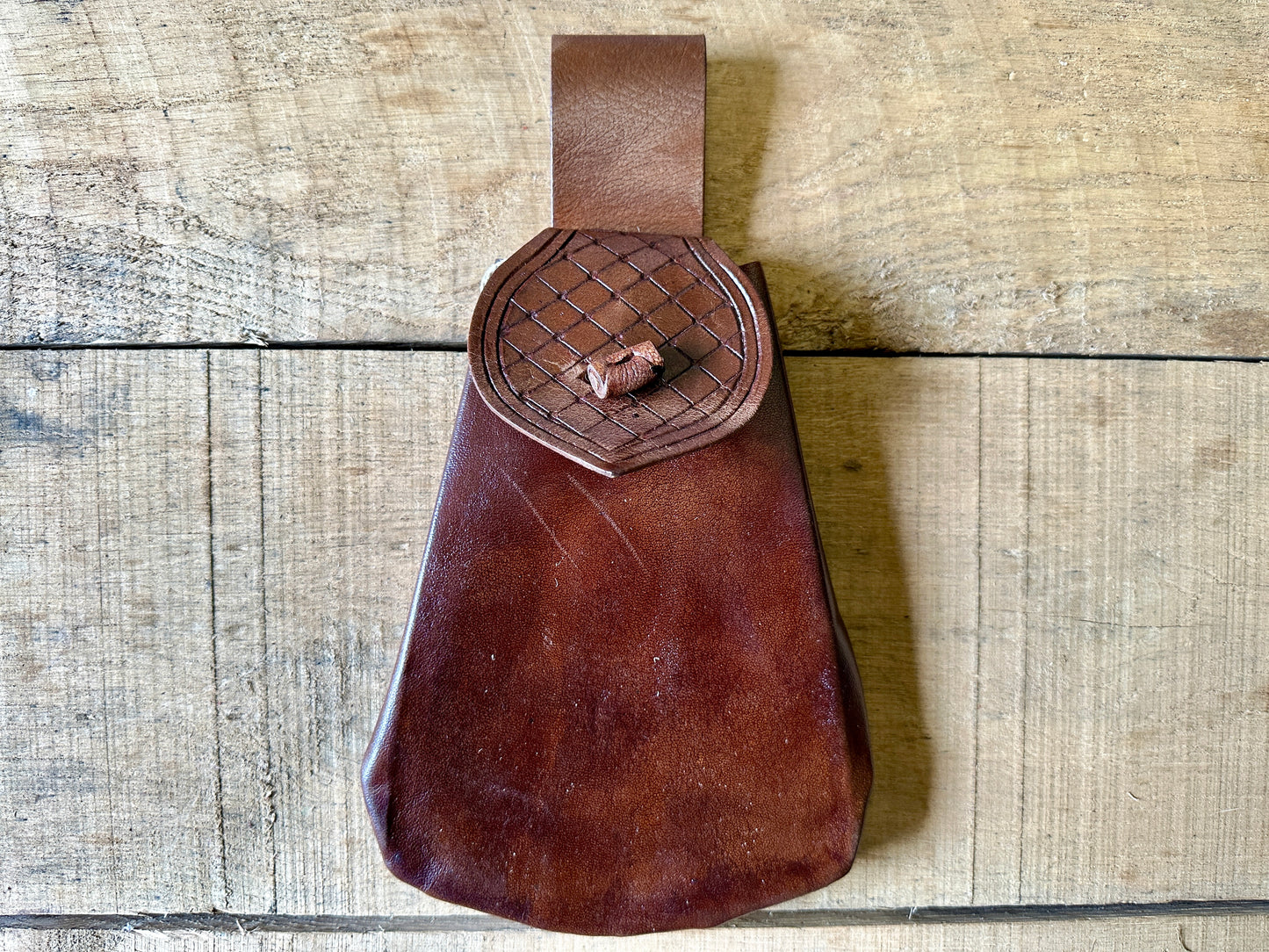 
                  
                    Soft drawstring belt pouch in brown
                  
                