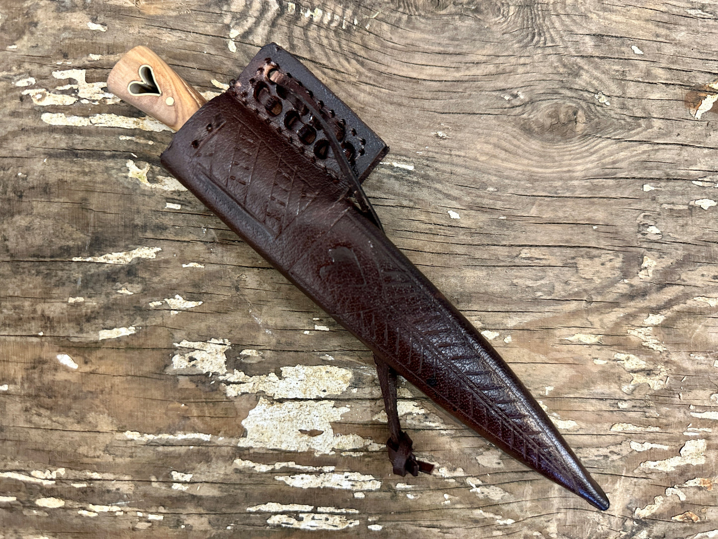 
                  
                    Heart Medieval Eating Knife in Olive Wood 14-15th Century
                  
                