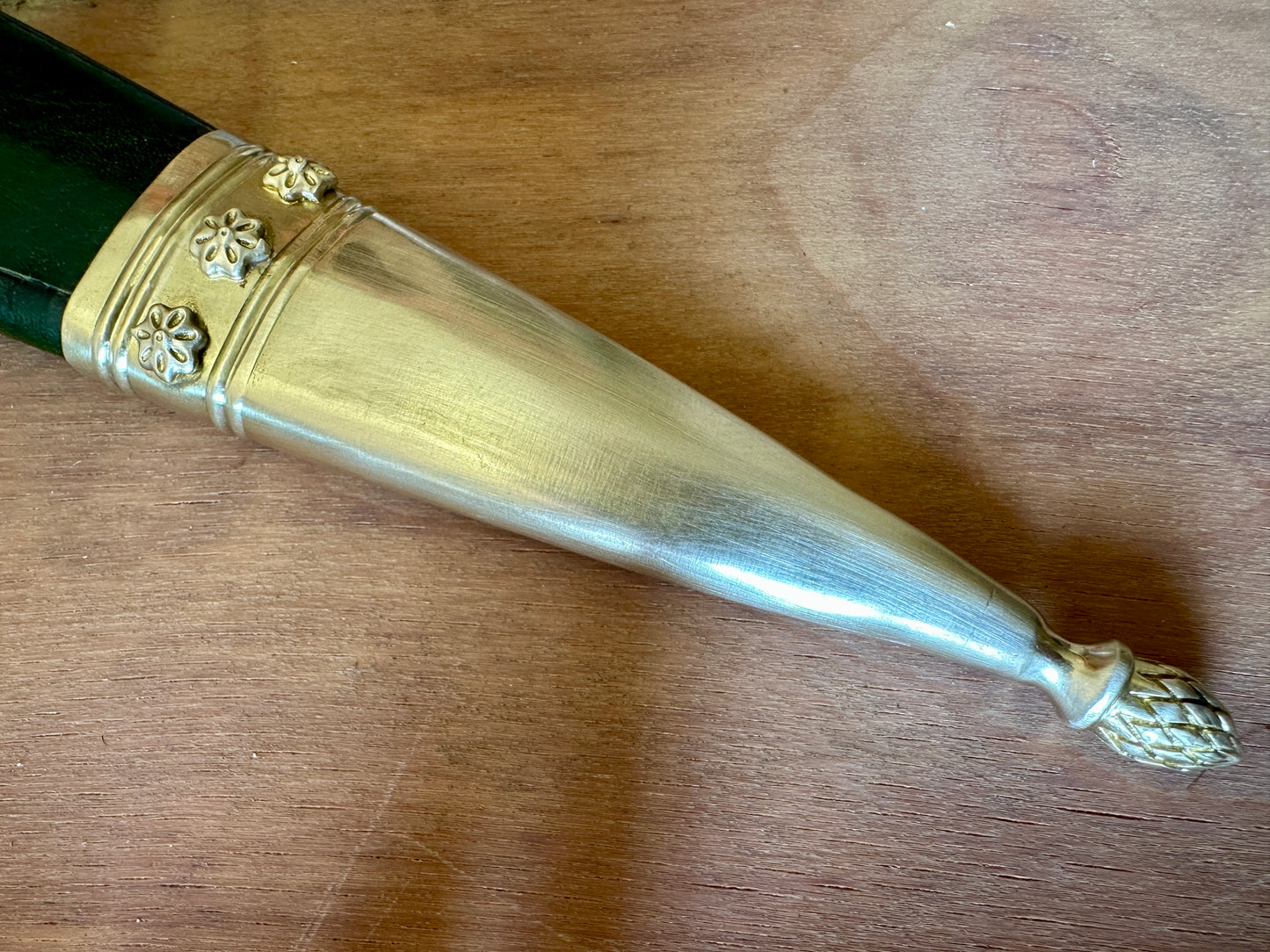 
                  
                    German War Sword. Close up of chape
                  
                