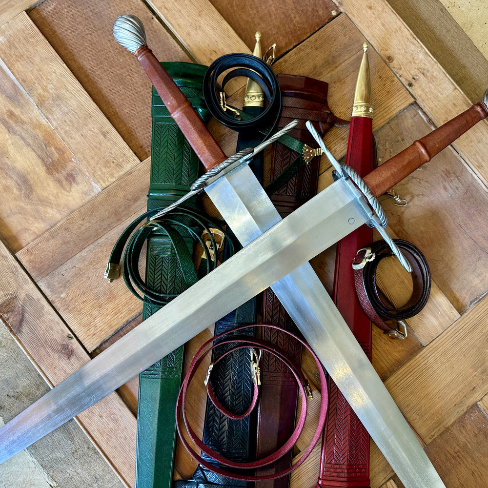 
                  
                    German War Sword. Two crossed swords on scabbards
                  
                