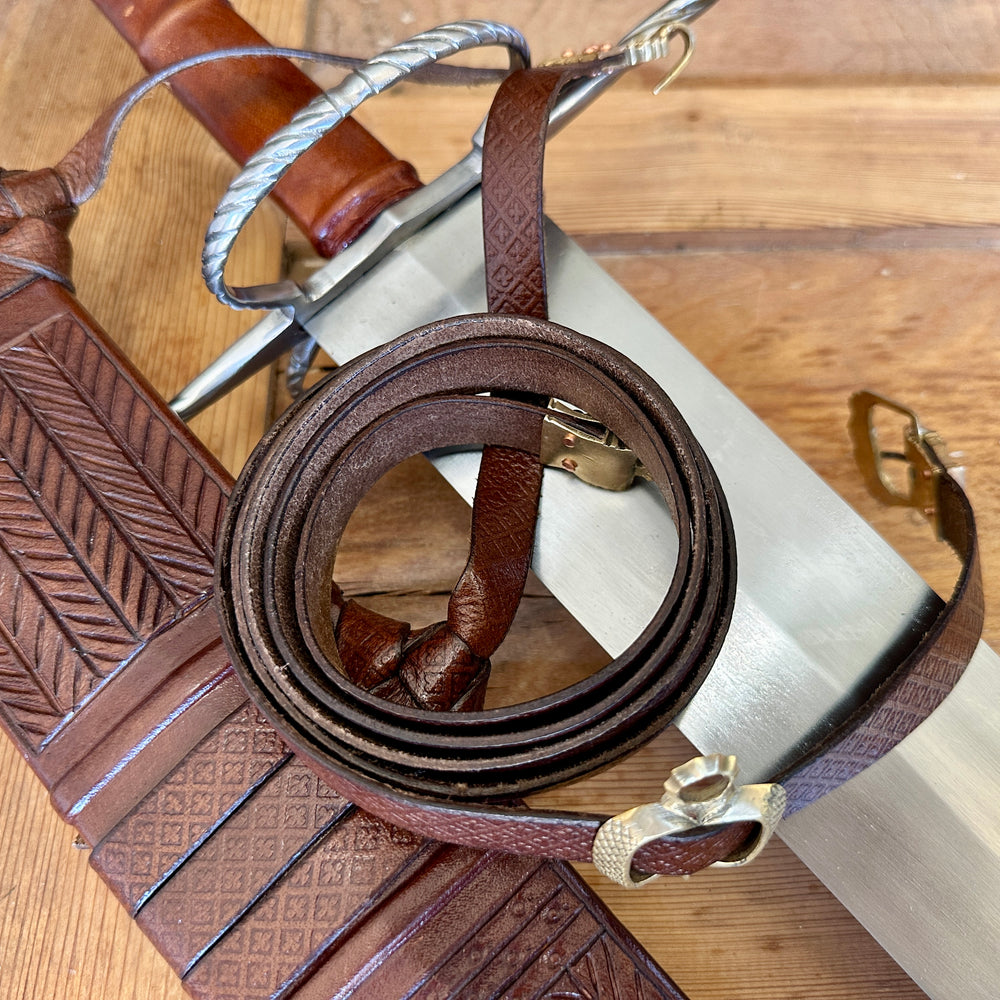
                  
                    German War Sword. With brown scabbard
                  
                