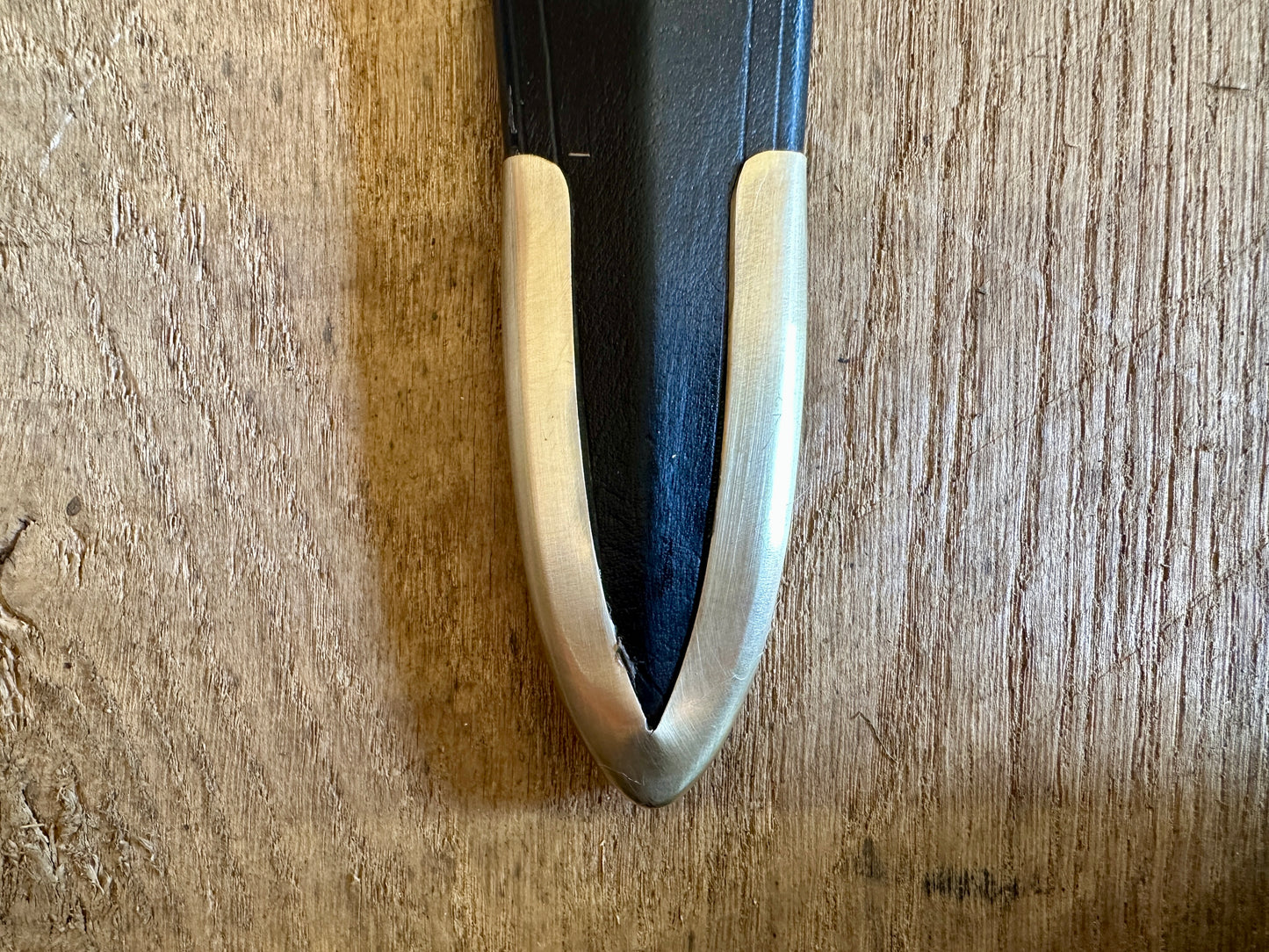 
                  
                    Close up of a chape for the Viking Norman Brazil Nut Sword
                  
                