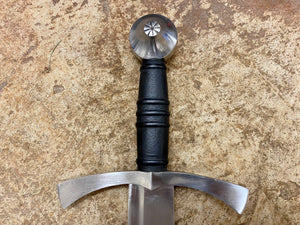 
                  
                    Tod Cutler replica medieval hand forged sword 14thC 13thC 15thC reenactment sword  reproduction medieval sword historically accurate sword authentic sword clip point falchion
                  
                