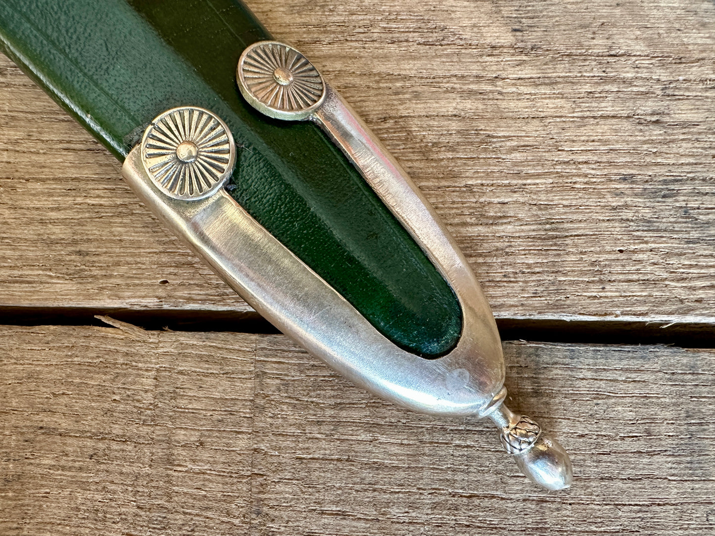 
                  
                    Type 13 Arming Sword - close up of chape
                  
                