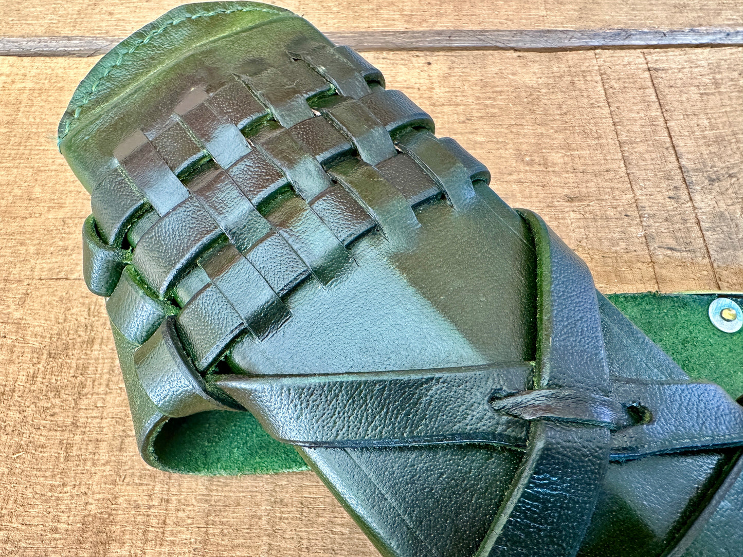 
                  
                    Type 13 Arming Sword scabbard, close up of top of scabbard detail
                  
                