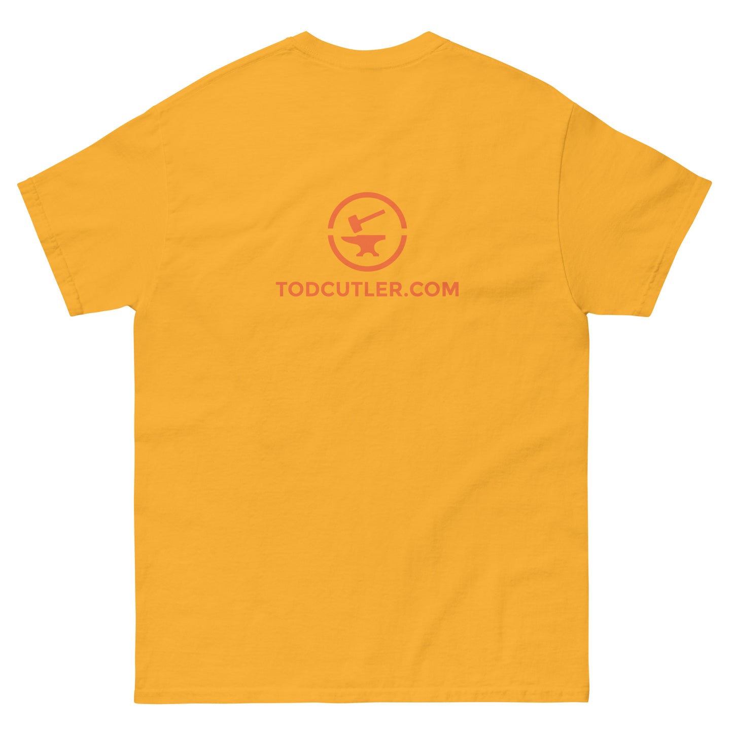 
                  
                    Running Man at Arms Target white background  - Tod Cutler T Shirt
                  
                