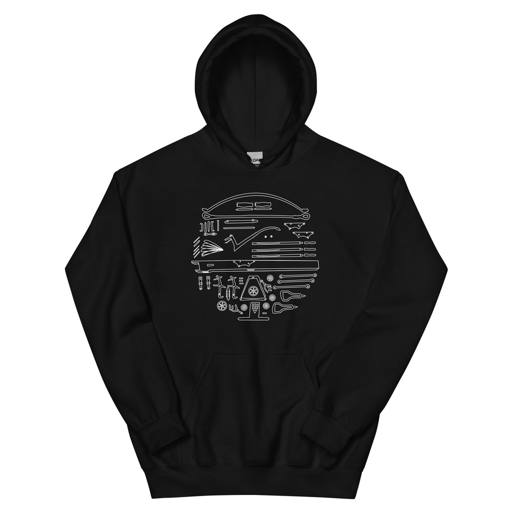 Crossbow Blueprint - Tod's Workshop Unisex Hoodie