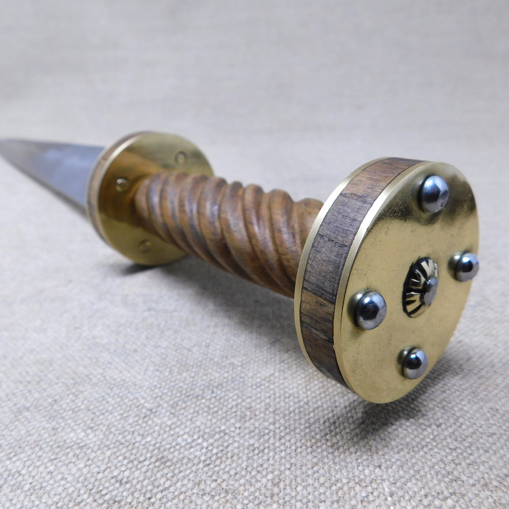 
                  
                    14th-15thC twisted English medieval rondel dagger reenactment living history 
                  
                