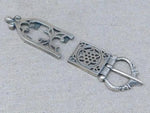 medieval sword belt buckle bronze cast ornate plate set