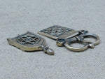 medieval sword belt buckle bronze cast ornate plate set