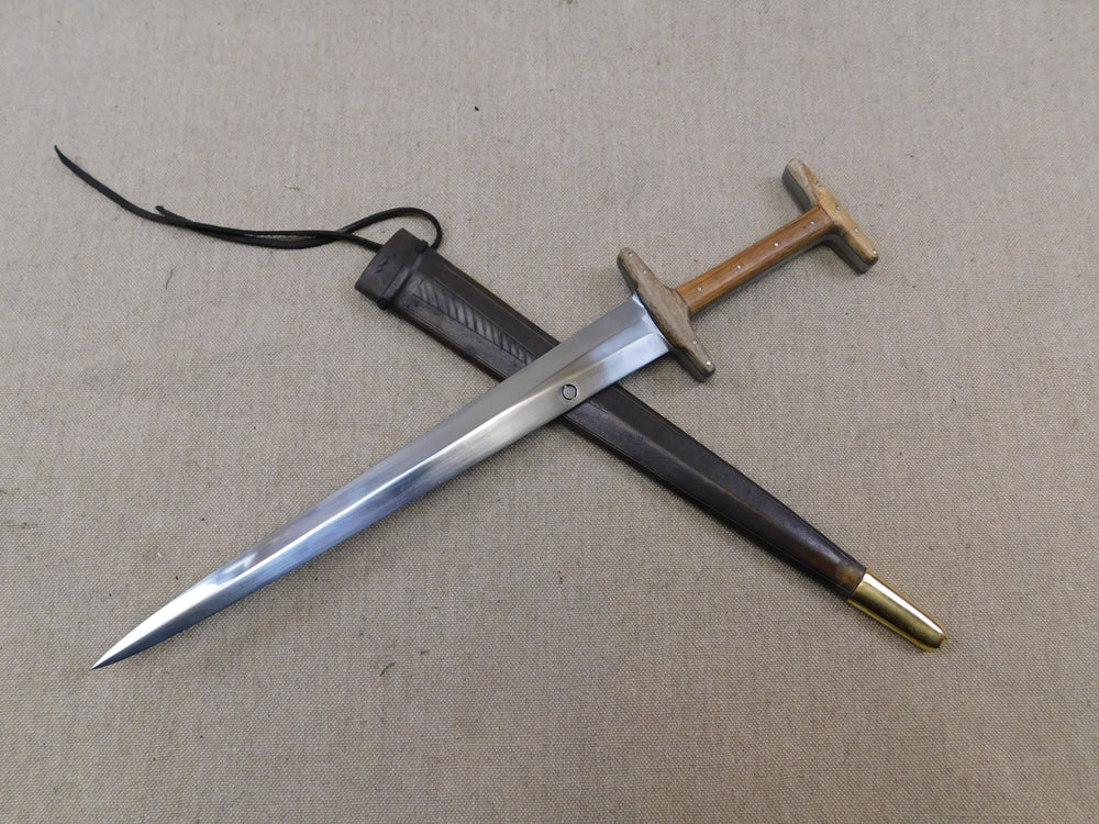 
                  
                    Medieval baselard dagger reenactment 
                  
                