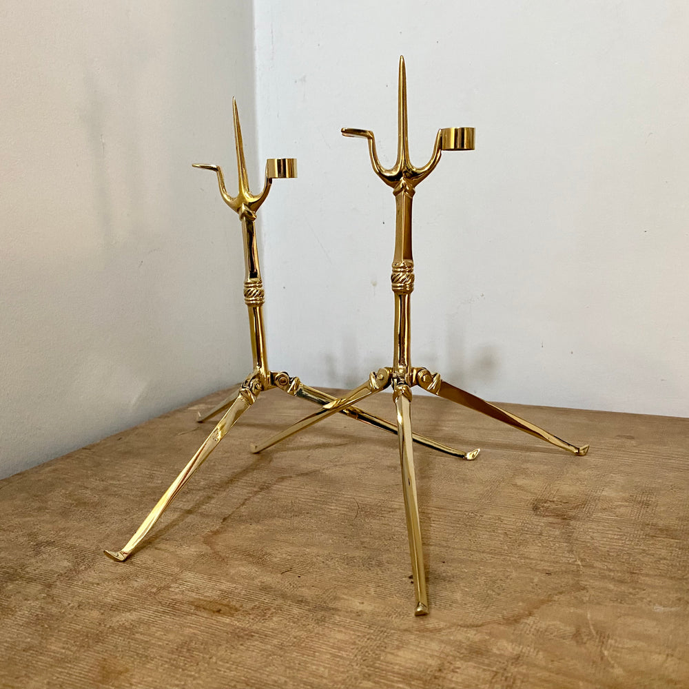Tod Cutler pair of folding pricket candlesticks bundle 