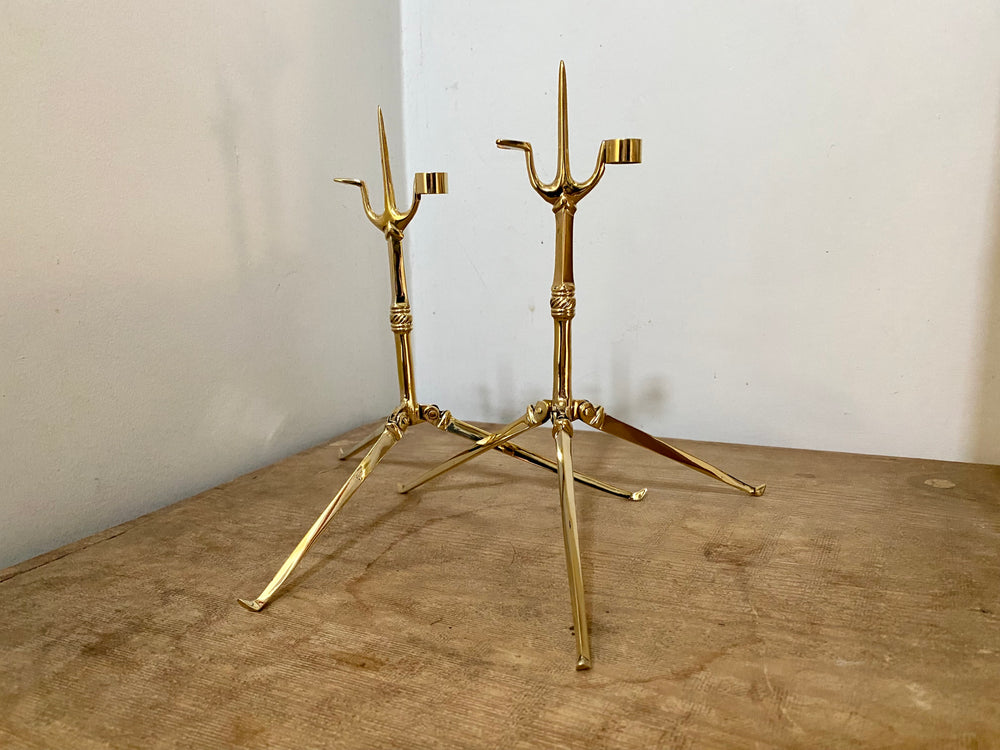 Pair of Folding Pricket Brass Candlesticks 13th/15thC BUNDLE – Tod Cutler