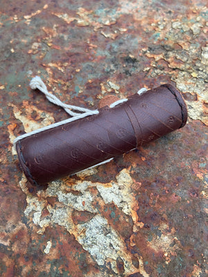
                  
                    Medieval leather needle case
                  
                