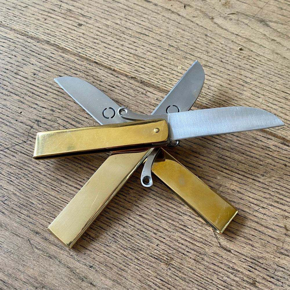 
                  
                    Tod Cutler brass folding knife TCP65
                  
                